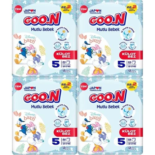 Goon Mutlu Bebek Külot Bebek Bezi Beden:5 (12-17Kg) Junior 96 Adet Jumbo Aylık Pk