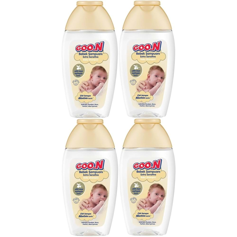 Goon Bebek Saç ve Vücut Şampuanı 200ML Ekstra Sensitive/Hassas (4 Lü Set)