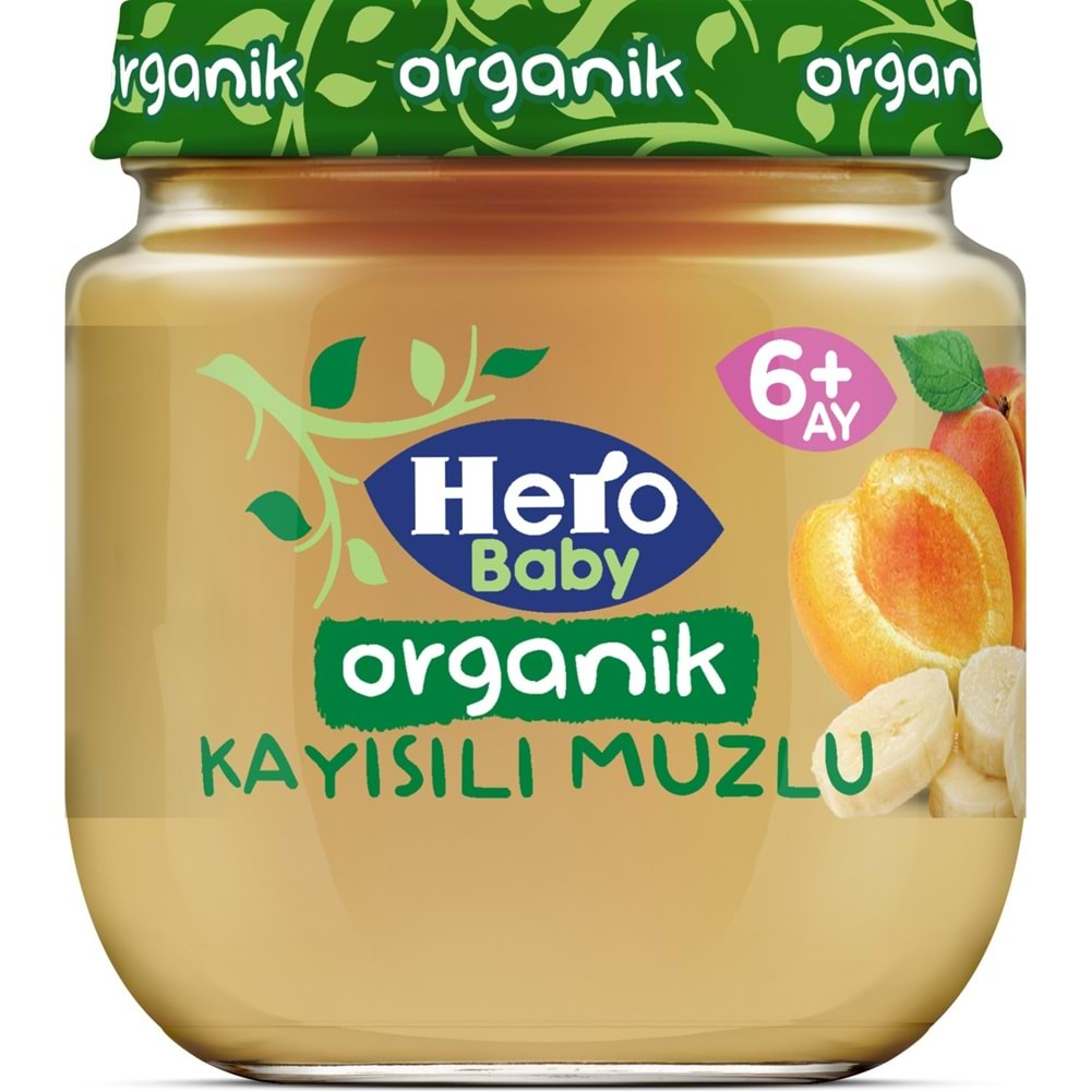 Hero Baby Kavanoz Maması 120GR Organik Kayısılı Muzlu (3 Lü Set)