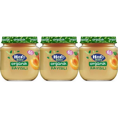 Hero Baby Kavanoz Maması 120GR Organik Kayısılı (3 Lü Set)