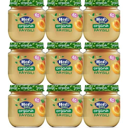 Hero Baby Kavanoz Maması 120GR Organik Kayısılı (9 Lu Set)