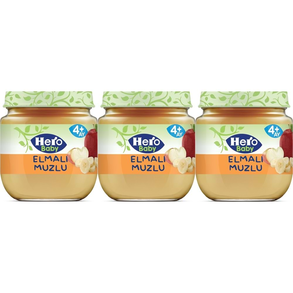 Hero Baby Kavanoz Maması 125GR Elma Muz 3 Lü Set