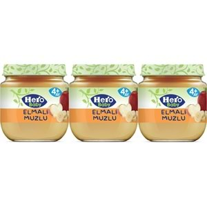 Hero Baby Kavanoz Maması 125GR Elma Muz 3 Lü Set