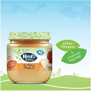 Hero Baby Kavanoz Maması 125GR Elma Muz 3 Lü Set