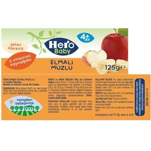 Hero Baby Kavanoz Maması 125GR Elma Muz 3 Lü Set