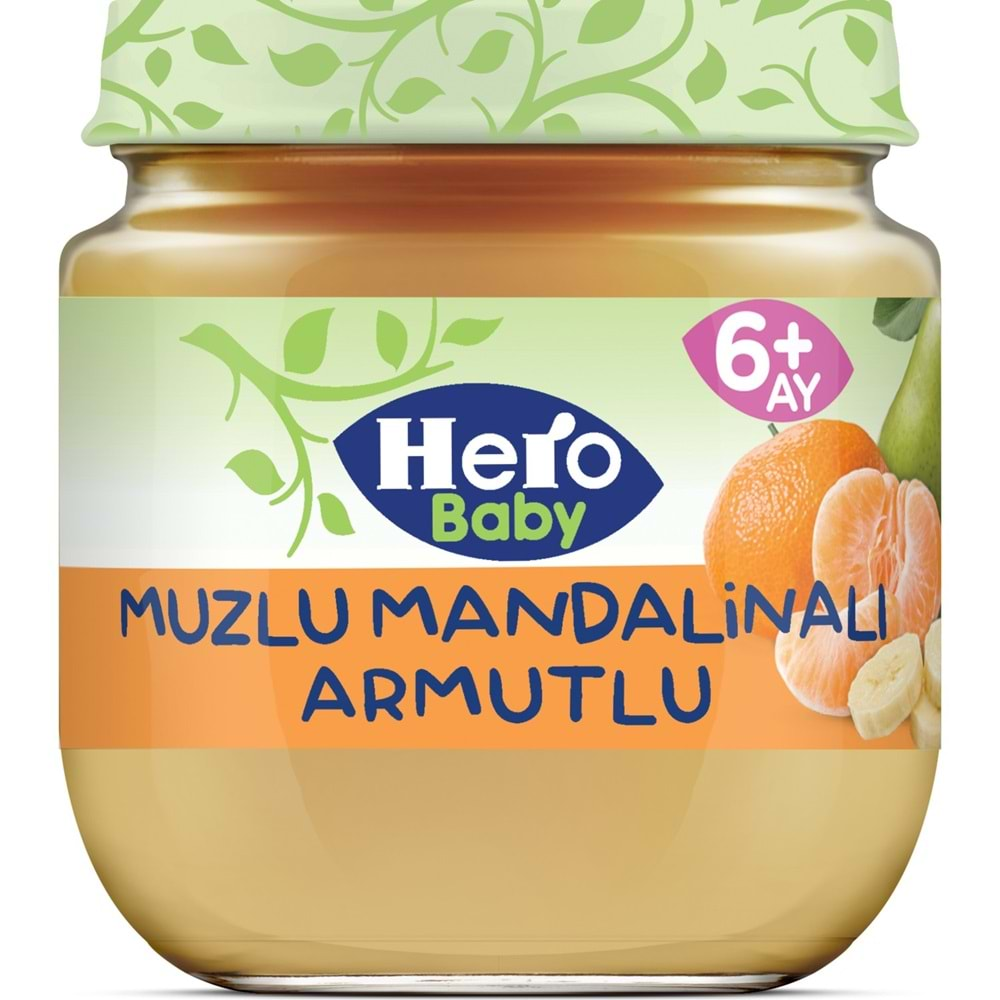 Hero Baby Kavanoz Maması 125GR Muz Mandalin Armut 9 Lu Set