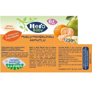 Hero Baby Kavanoz Maması 125GR Muz Mandalin Armut 9 Lu Set