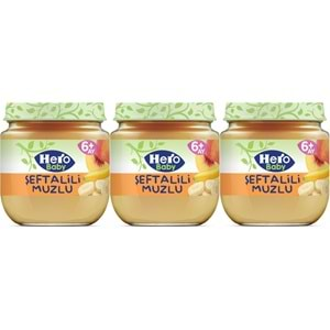 Hero Baby Kavanoz Maması 120GR Şeftalili Muzlu (3 Lü Set)