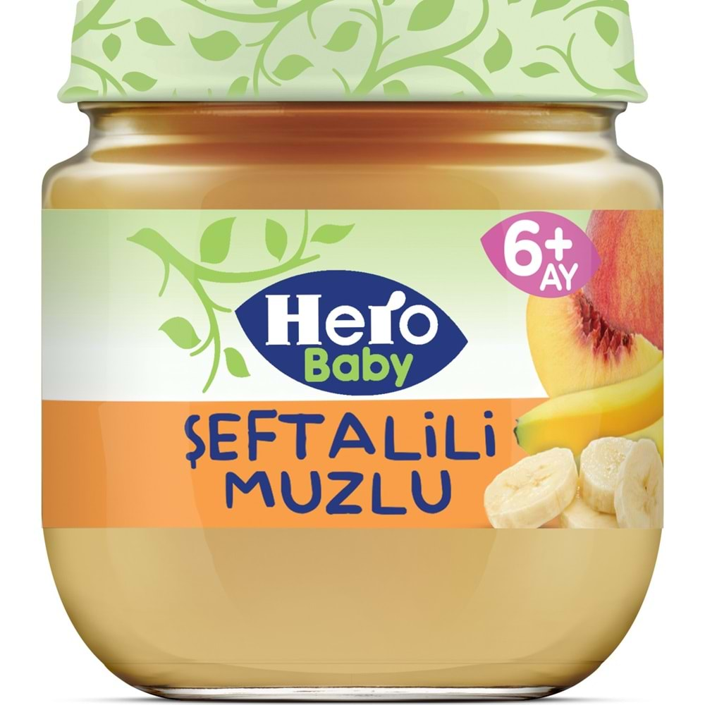 Hero Baby Kavanoz Maması 120GR Şeftalili Muzlu (3 Lü Set)