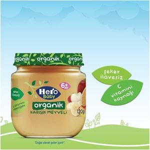 Hero Baby Kavanoz Maması 120GR Organik Karışık Meyveli (3 Lü Set)