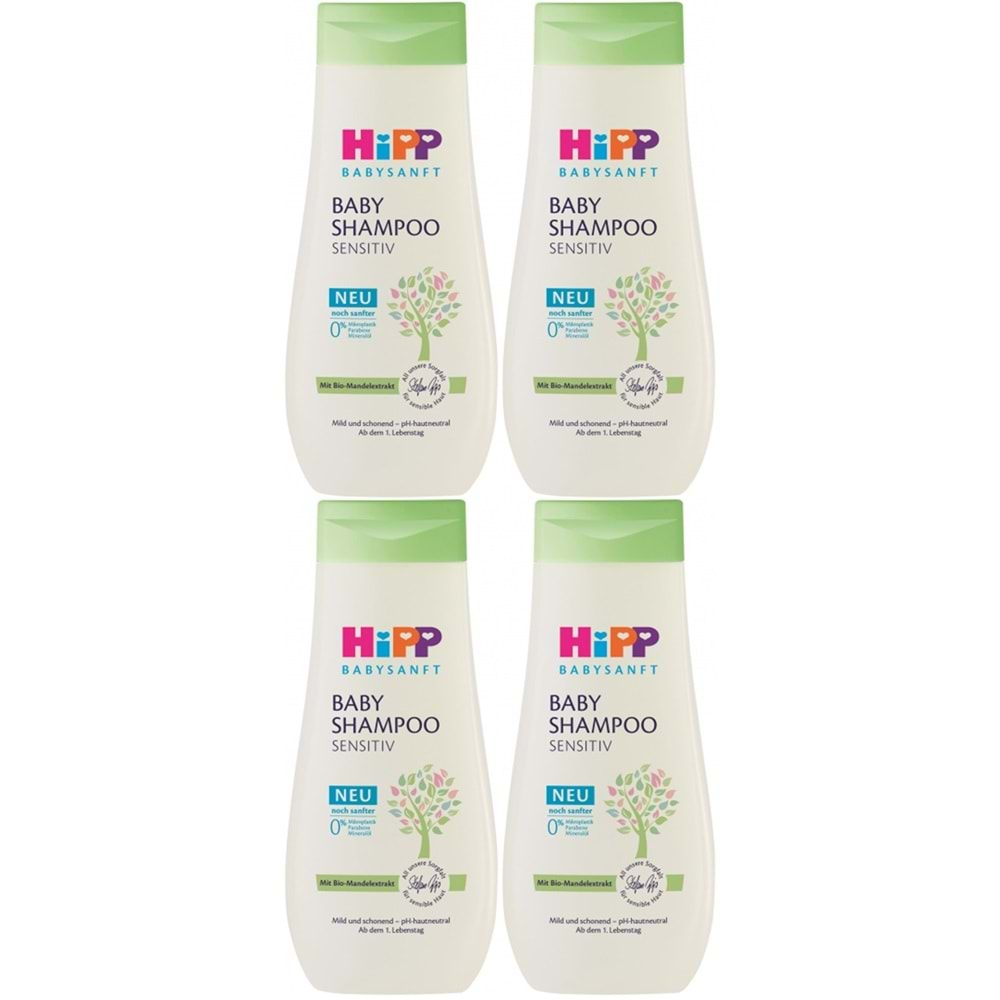 Hipp Babysanft Bebek Şampuanı (Baby Shanmpoo) Sensıtıv 200ML (4 Lü Set)