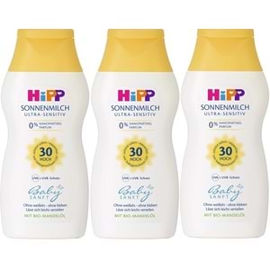 Hipp Babysanft Bebek Güneş Sütü 200Ml (30 Faktör) (3 Lü Set)