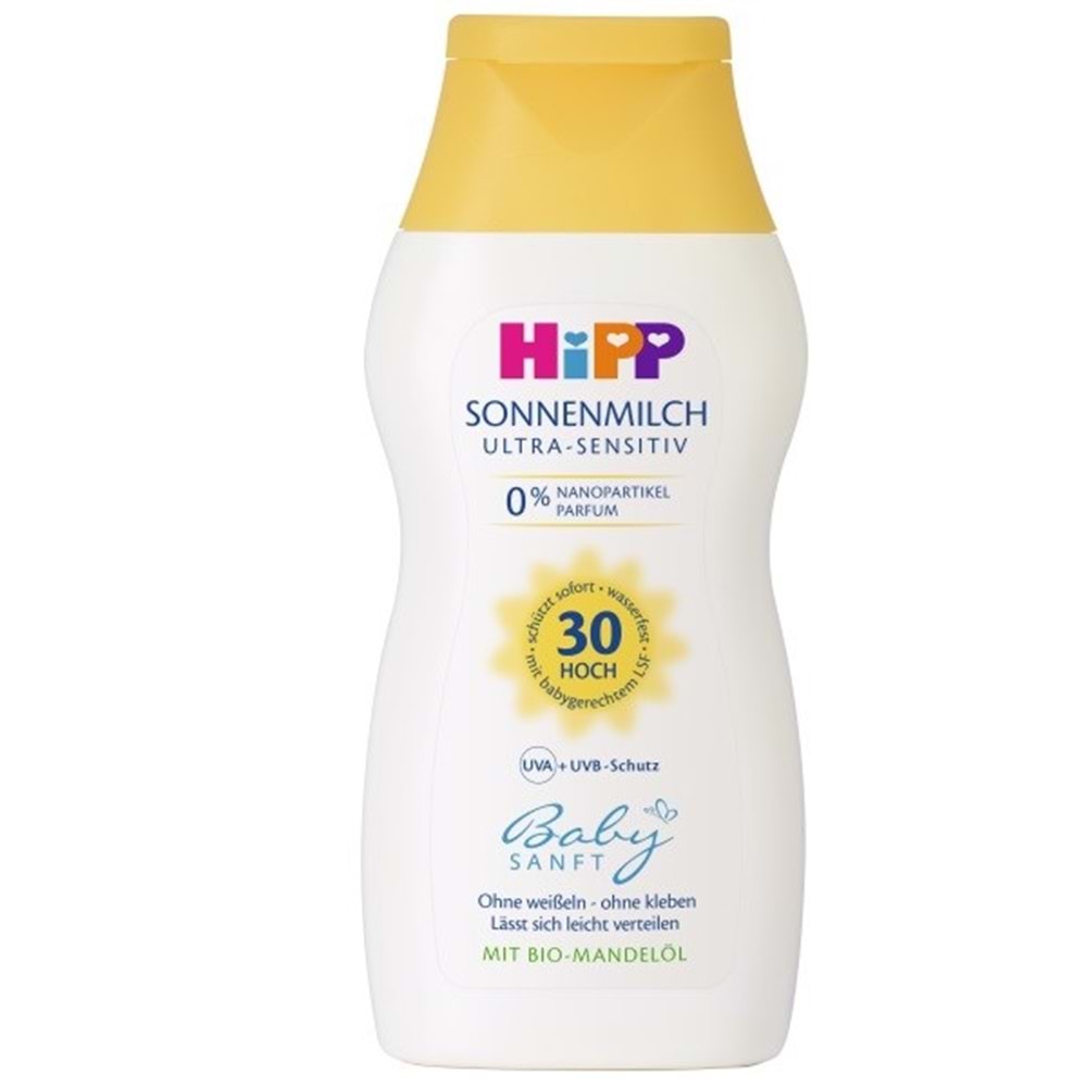 Hipp Babysanft Bebek Güneş Sütü 200Ml (30 Faktör) (3 Lü Set)