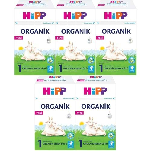 Hipp Organik Keçi Sütü Bazlı Devam Sütü 400GR No:1 (0-6 Ay) (5 Li Set)