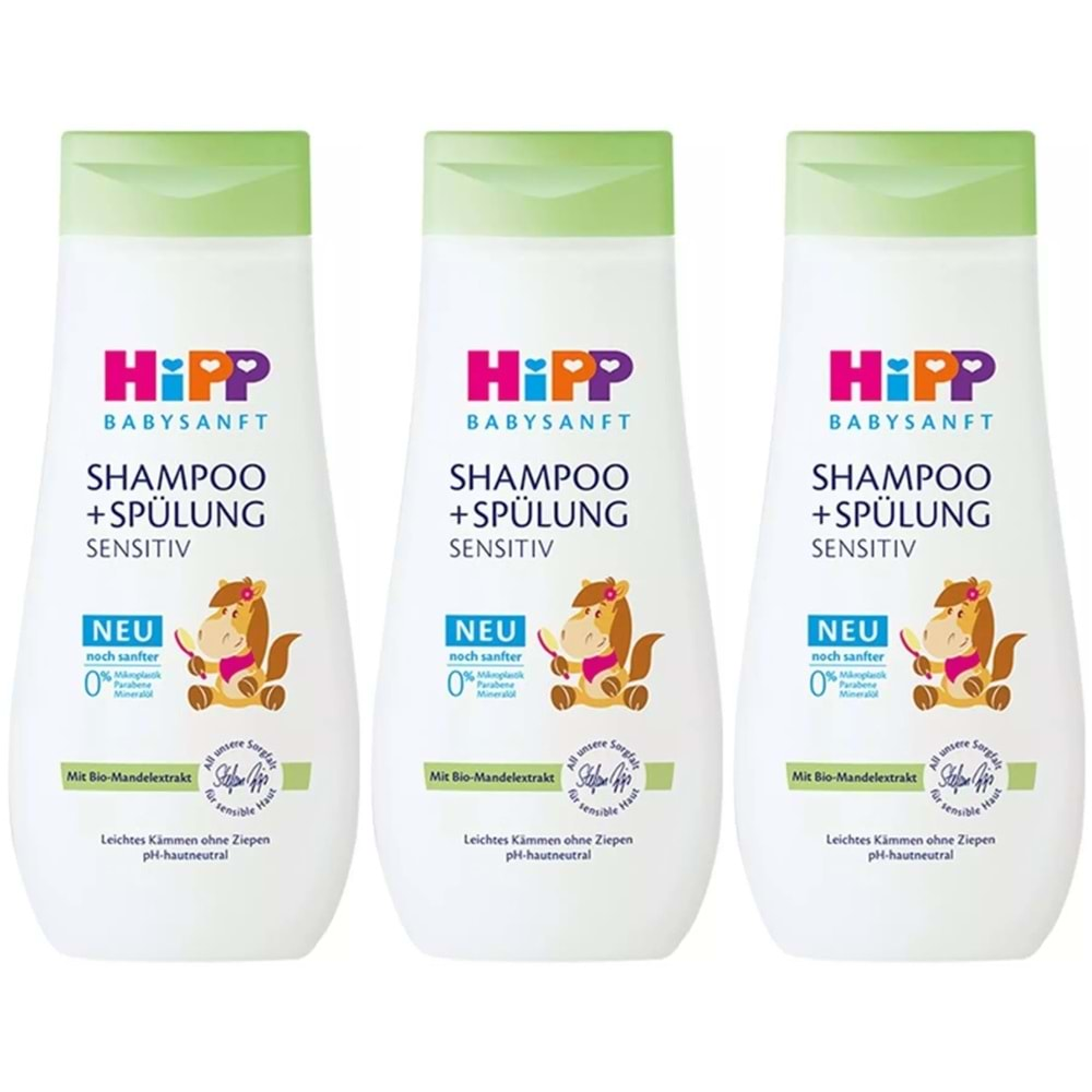 Hipp Babysanft Çoçuk Şampuanı (Shampoo +Spülung) Sensıtive 200ML (3 Lü Set)