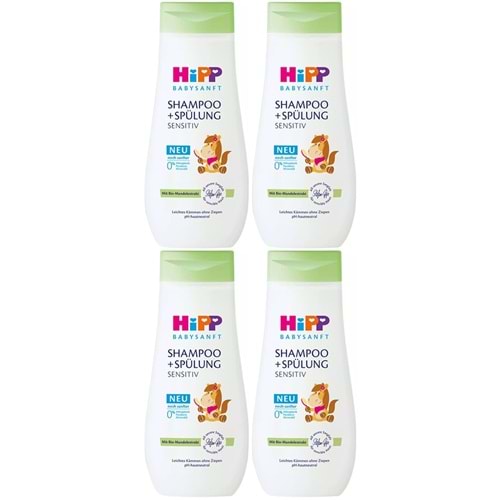 Hipp Babysanft Çoçuk Şampuanı (Shampoo +Spülung) Sensıtive 200ML (4 Lü Set)