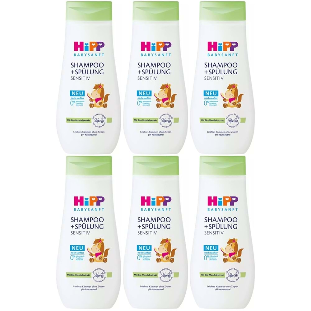 Hipp Babysanft Çoçuk Şampuanı (Shampoo +Spülung) Sensıtive 200ML (6 Lı Set)