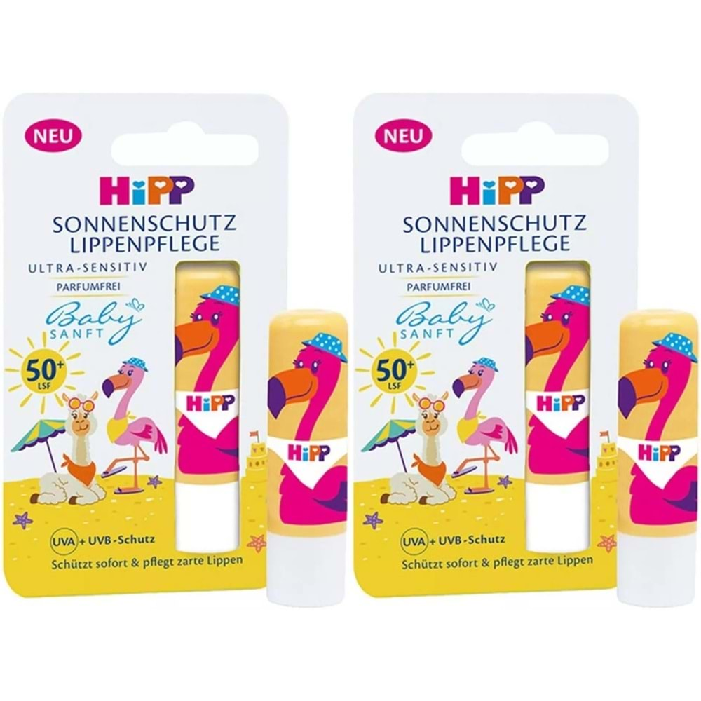 Hipp Babysanft Güneş Koruyucu Dudak Nemlendiricisi Ultra Sensıtıv 4.8GR (Sarı-Pembe) (2 Li Set)