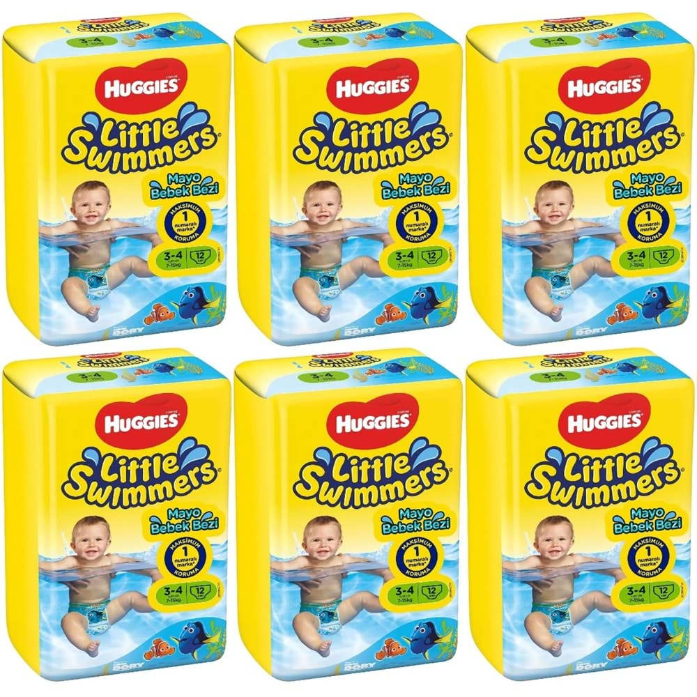 Huggıes Little Swımmers Mayo Bebek Bezi Beden:3-4 (7-15Kg) 72 Adet (6Pk*12)