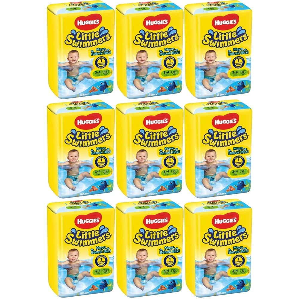 Huggıes Little Swımmers Mayo Bebek Bezi Beden:3-4 (7-15KG) 108 Adet (9PK*12)