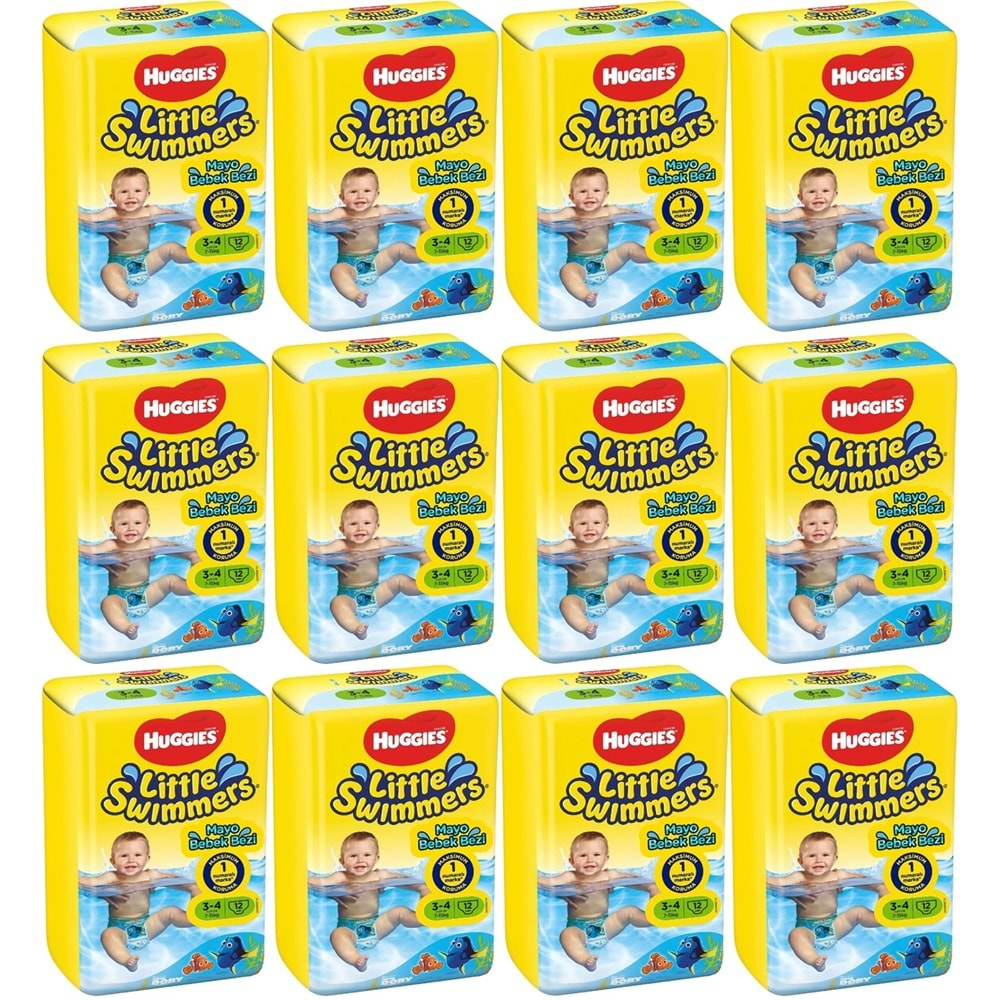 Huggıes Little Swımmers Mayo Bebek Bezi Beden:3-4 (7-15KG) 144 Adet (12PK*12)