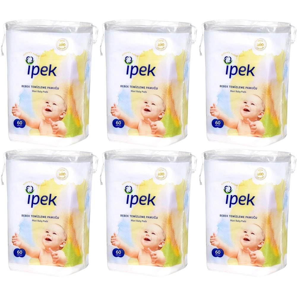 İpek Bebek Temizleme Pamuğu 360 Adet (6Pk*60)