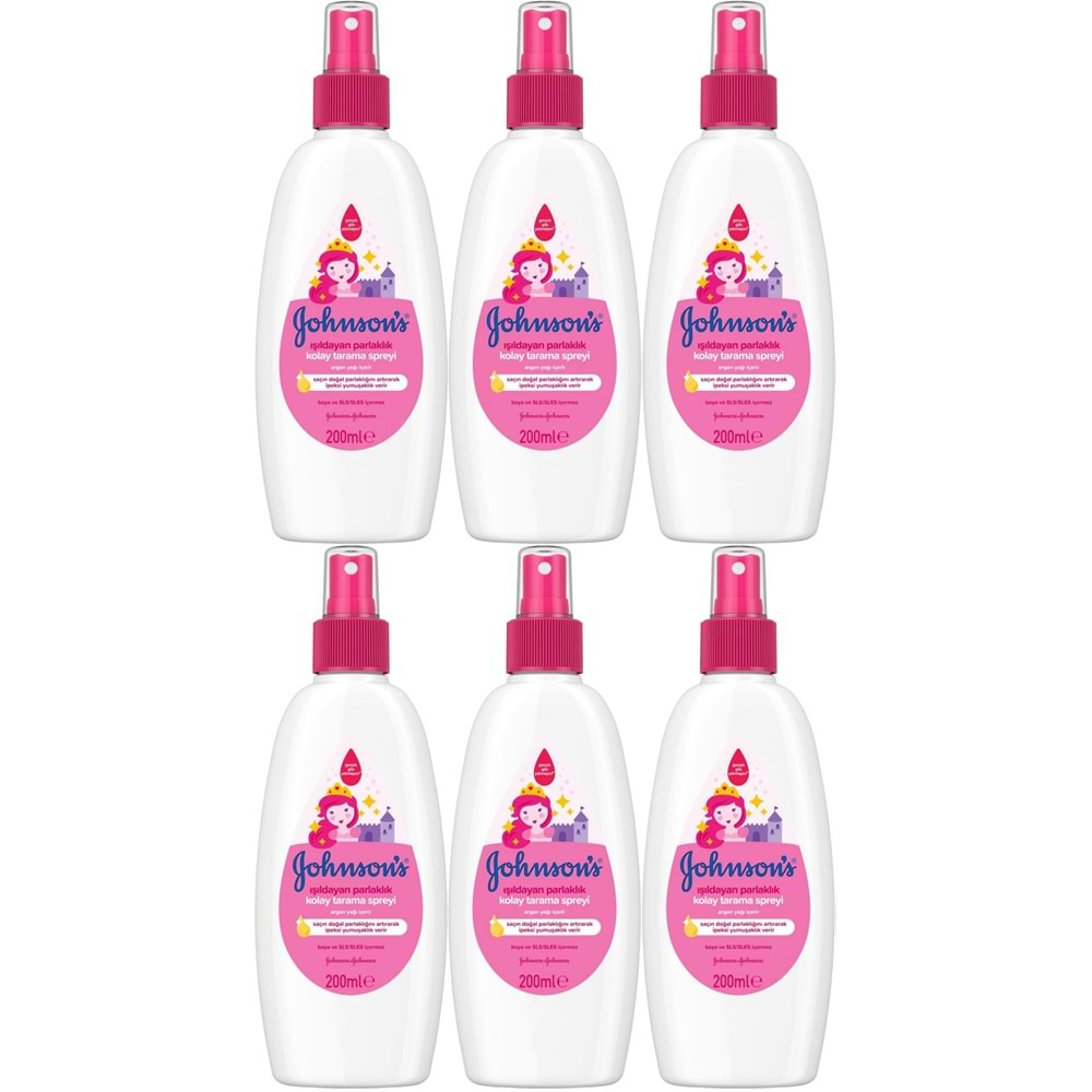 Johnsons Baby Bebek Kolay Tarama Spreyi 200ML 6 Lı Set Işıldayan Parlaklık