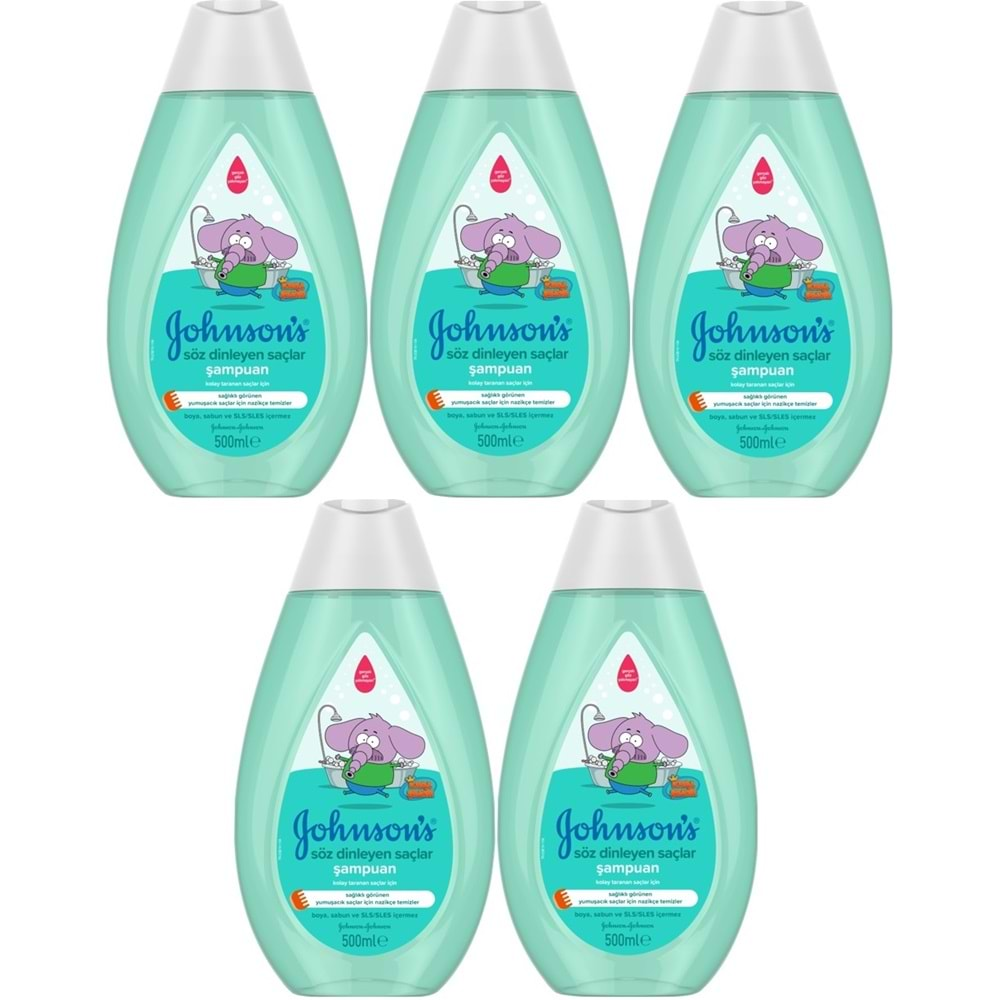 Johnsons Baby Bebek Şampuanı 500ML Kral Şakir Söz Dinleyen Saçlar (5 Li Set)