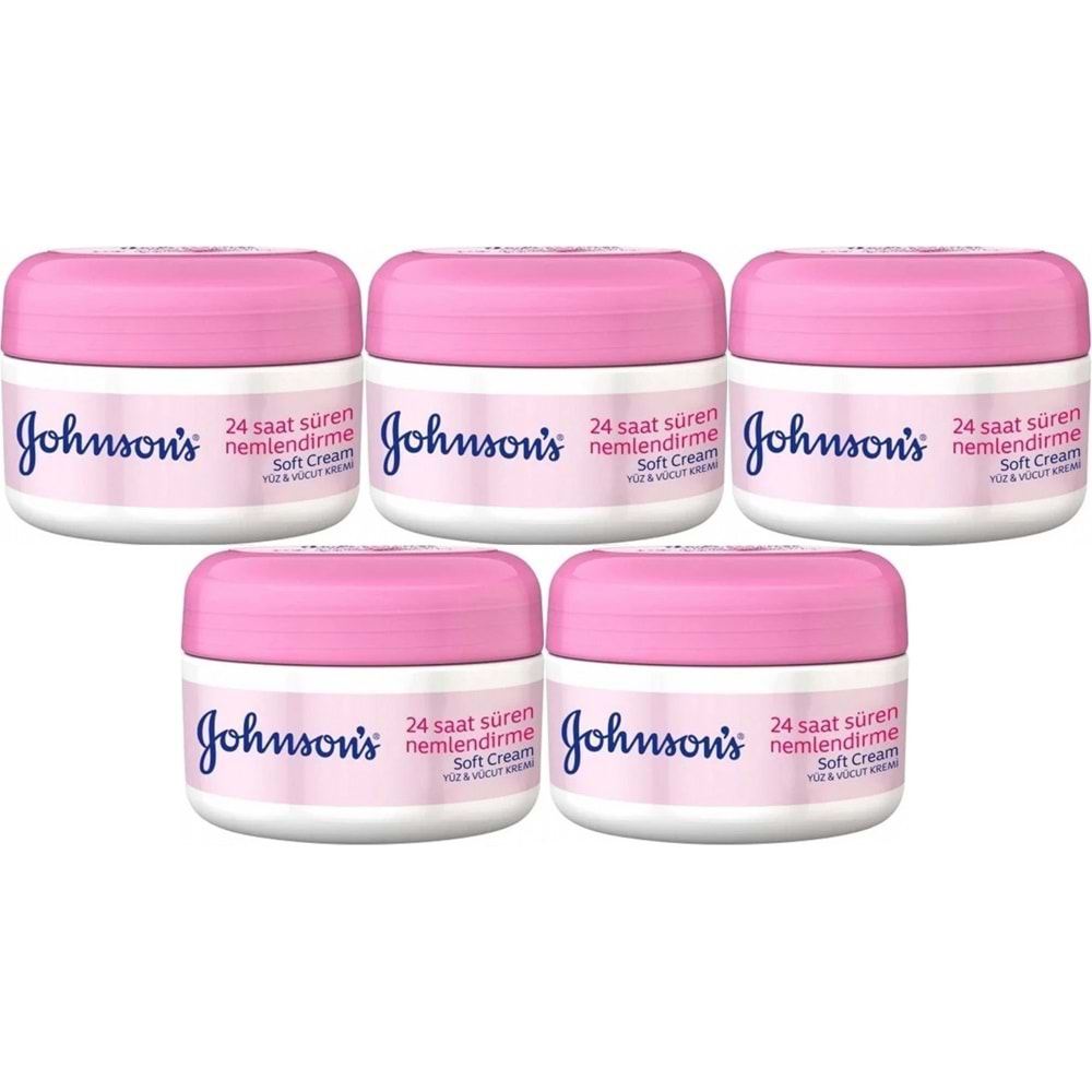 Johnsons Soft Nemlendirici Yüz ve Vücut Kremi 200ML (5 Li Set)