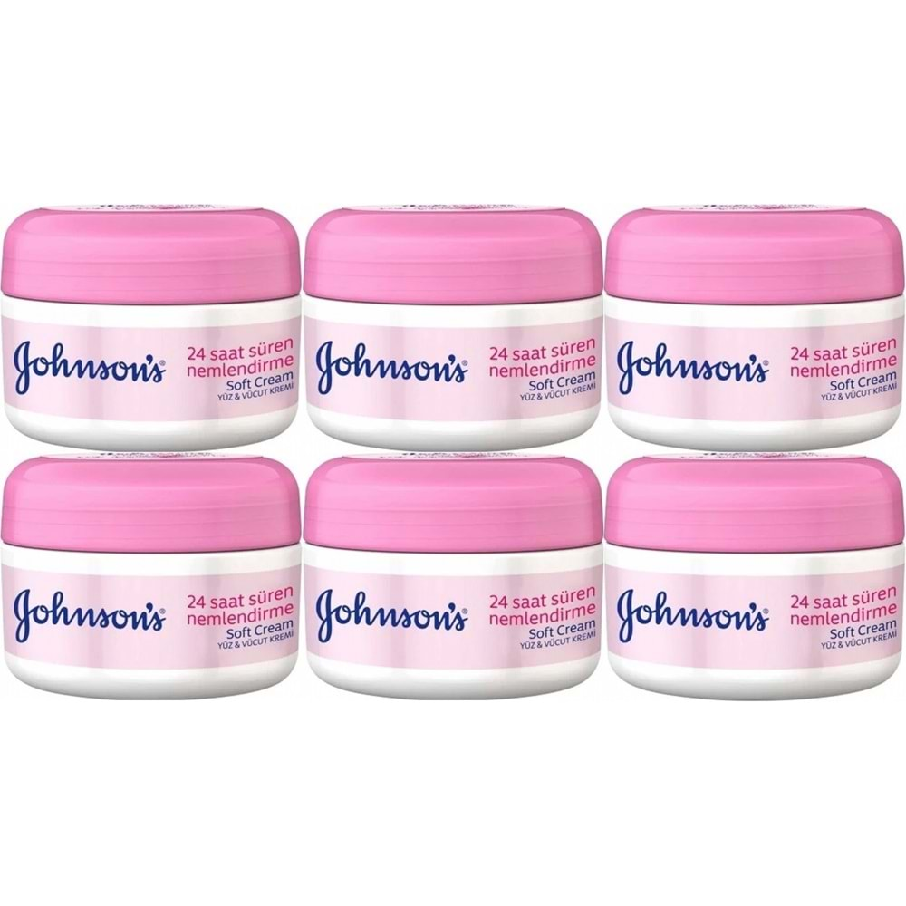 Johnsons Soft Nemlendirici Yüz ve Vücut Kremi 200ML (6 Lı Set)