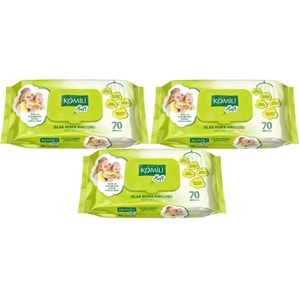 Komili Soft Islak Havlu Mendil 70 Yaprak (3 Lü Set) 210 Yaprak Plastik Kapaklı