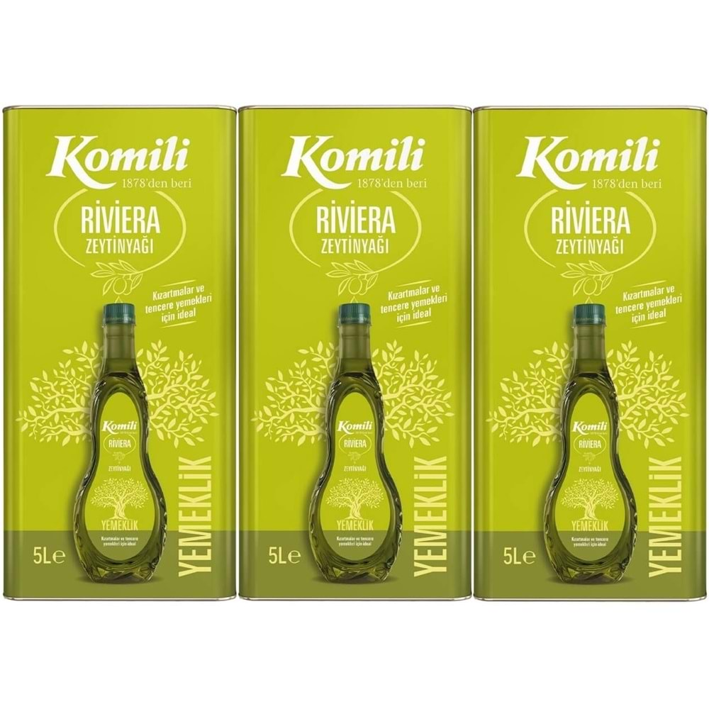 Komili Zeytinyağı 15LT Riviera (Teneke) (3PK*5LT)