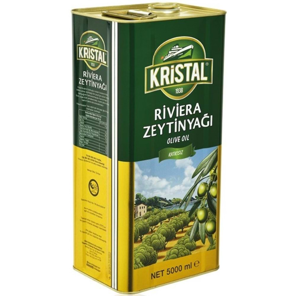 Kristal Zeytinyağı 10LT Riviera (Teneke) (2PK*5LT)