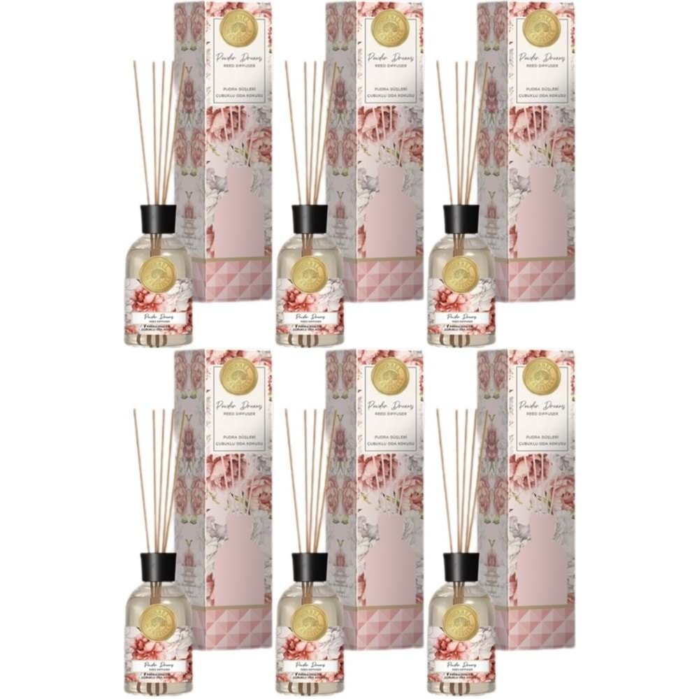 Mabel Marseılle Çubuklu Oda Parfümü 100ML Pudra Düşleri (6 Lı Set)