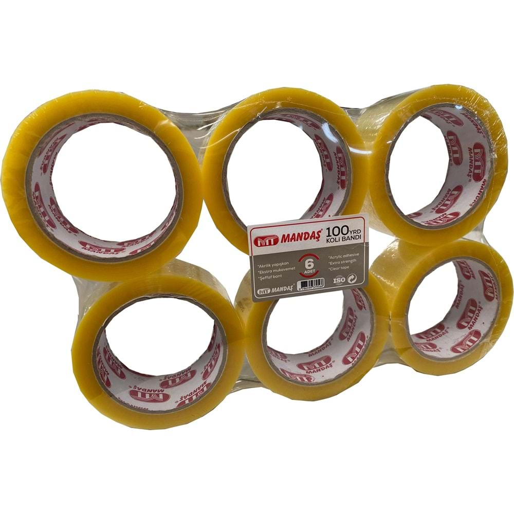 Mandaş Koli Bandı / Bant 100 Yarda (45mm*91.44 Metre) 6 Lı Set