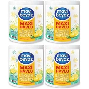 Mavi Beyaz Maxi Kağıt Havlu Dev Rulo Pk Limon Kokulu (4 Lü Set)