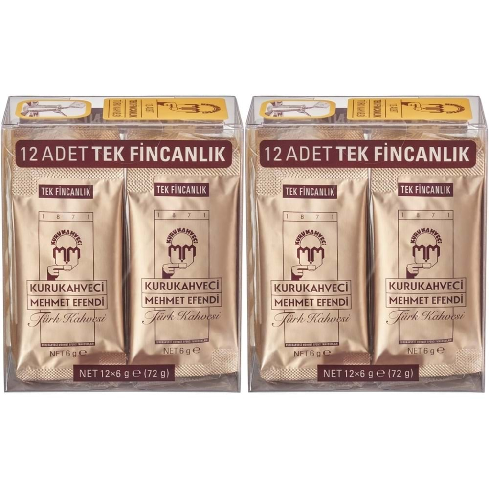 Mehmet Efendi Kurukahveci Türk Kahvesi 6GR Tek Fincanlık (24 Lü Set) (2PK*12)