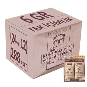 Mehmet Efendi Kurukahveci Türk Kahvesi 6GR Tek Fincanlık (288 Li Set) (24PK*12)