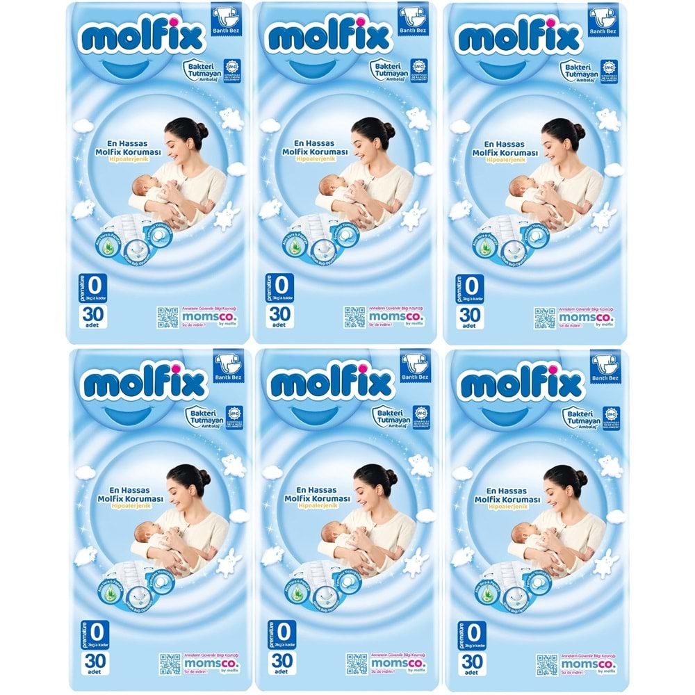 Molfix Bebek Bezi Ekonomik Beden:0 (0-3KG) Prematüre 180 Adet