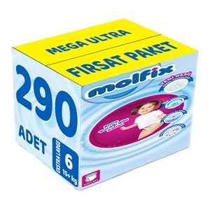 Molfix Külot Bebek Bezi Beden:6 (15+Kg) Extra Large 290 Adet Mega Ultra Fırsat Pk