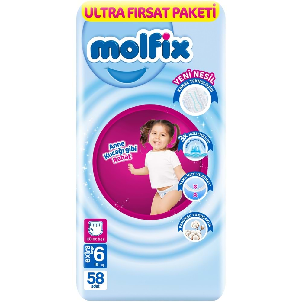 Molfix Külot Bebek Bezi Beden:6 (15+Kg) Extra Large 290 Adet Mega Ultra Fırsat Pk