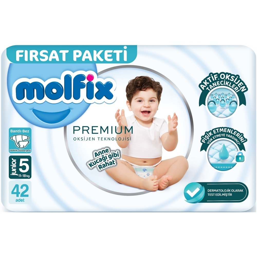 Molfix Premium Bebek Bezi Beden:5 (11-18KG) Junior 168 Adet Avantaj Ultra Fırsat Pk