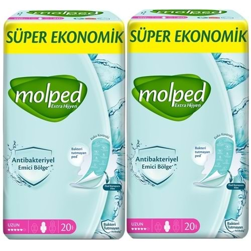 Molped Antibakteriyel Hijyenik Ped Uzun 40 Adet Süper Ekonomik Pk (2PK*20)