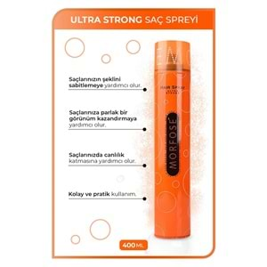 Morfose Saç Spreyi 400ML Ultra Sert (Turuncu) (2 Li Set)