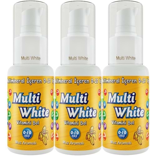 Multi White Diş Macunu 50ML Muz Aromalı Bol Vitaminli (0-10 Yaş) (3 Lü Set)