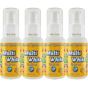 Multi White Diş Macunu 50ML Muz Aromalı Bol Vitaminli (0-10 Yaş) (4 Lü Set)