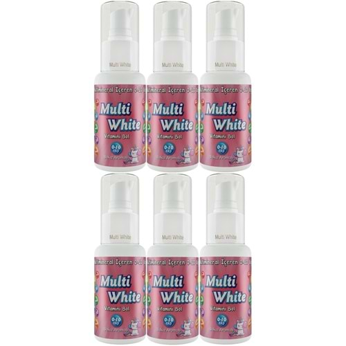 Multi White Diş Macunu 50ML Sakız Aromalı Bol Vitaminli (0-10 Yaş) (6 Lı Set)