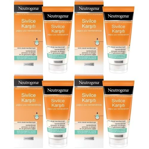 Neutrogena Sivilce Karşıtı Yağsız Yüz Nemlendiricisi 50ML (4 Lü Set)