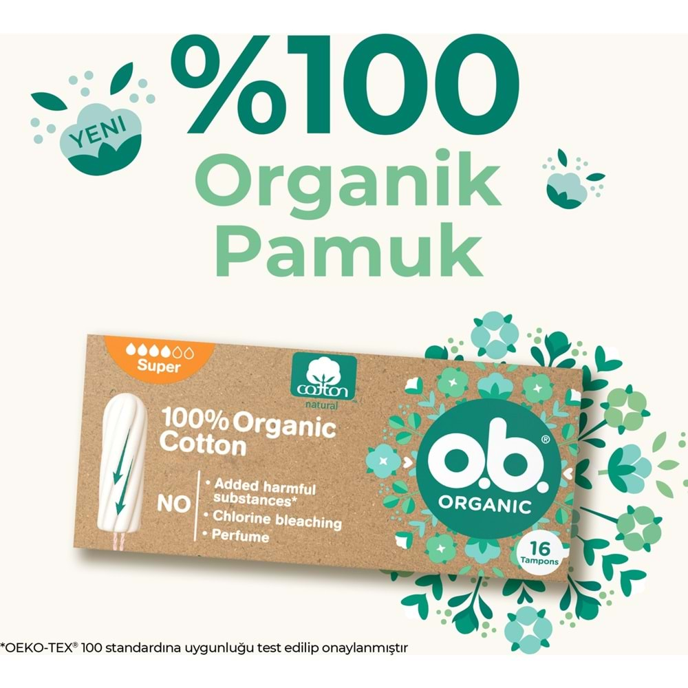 O.B Organic Süper Tampon 32 Li Set (2PK*16)