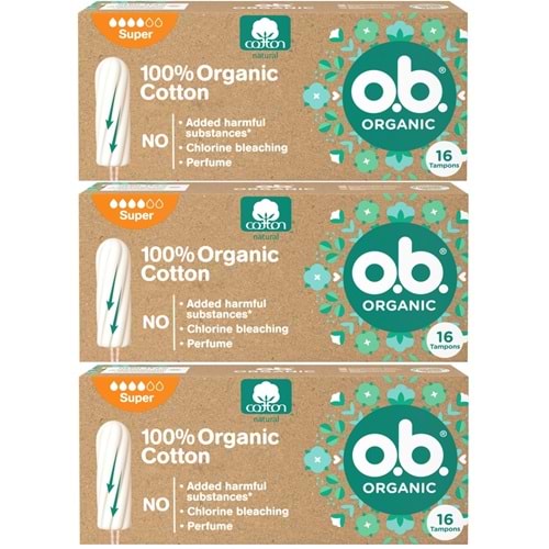 O.B Organic Süper Tampon 48 Li Set (3PK*16)